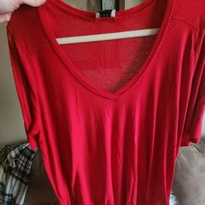A pretty red summer shirt that is so soft. I bought this at a boutique.